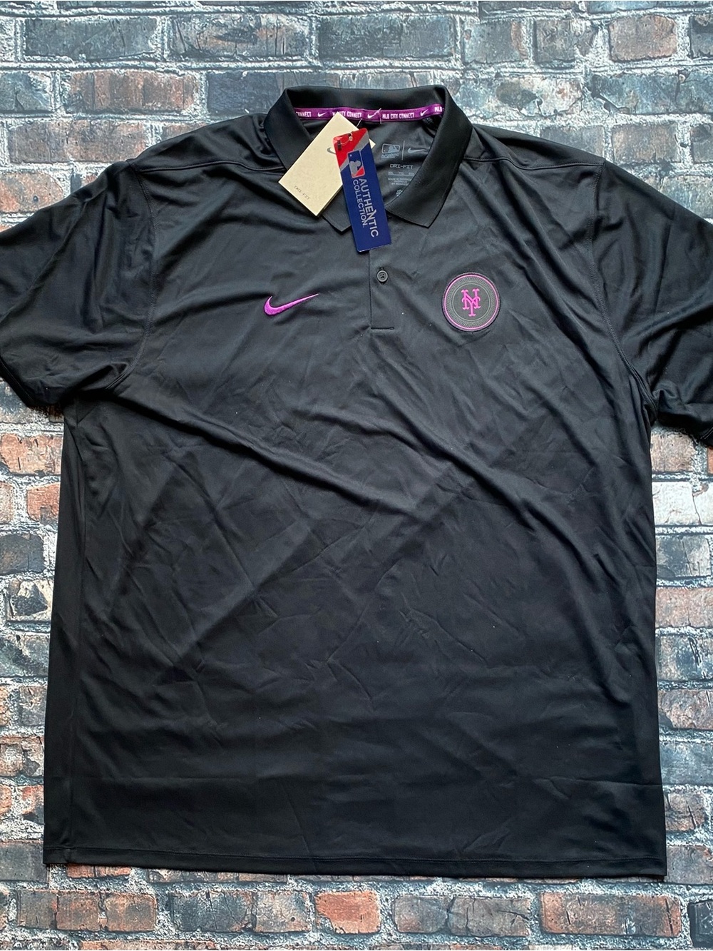 New Nike New York Mets MLB Black City Connect Polo Shirt Men’s Size 2XL Dri-Fit